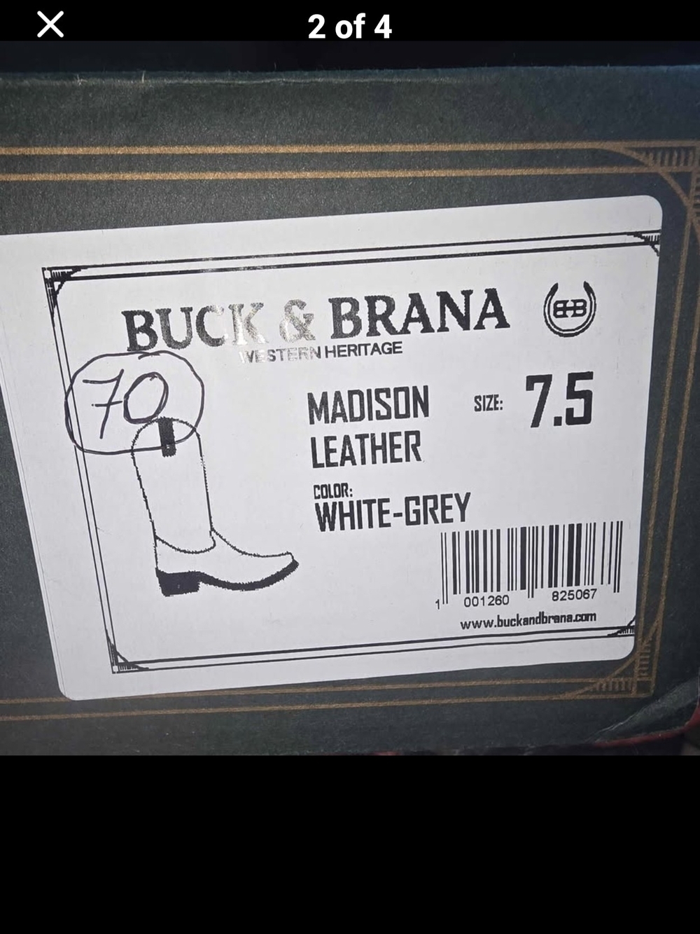 Buck & Bara Madison Leather Boots - White-Grey